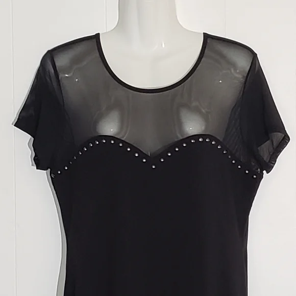 H&M Sheer Mesh Insert Dress Size L - Picture 3 of 8